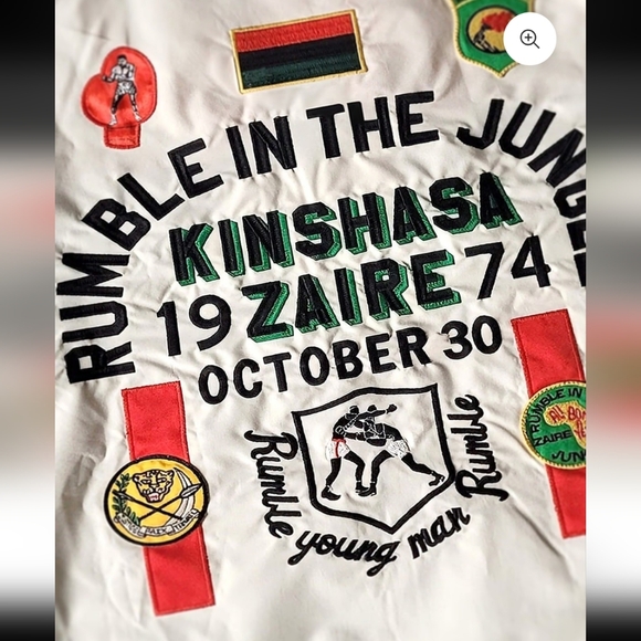 New W Tags ROF Rare! Rumble In The Jungle '74 Stadium Jacket Muhammad Ali Medium - Picture 4 of 16